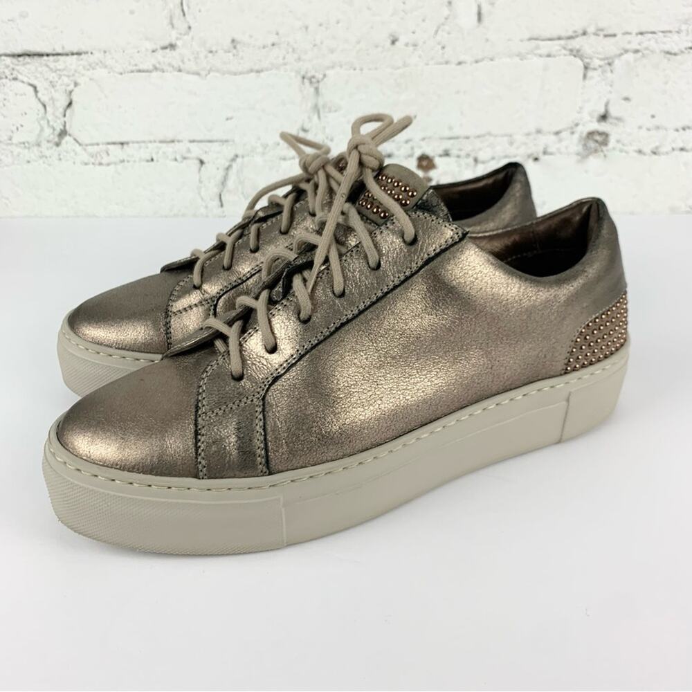 AGL The Girly Pearl Studded Metallic Laced Chunky Platform Sneakers 38